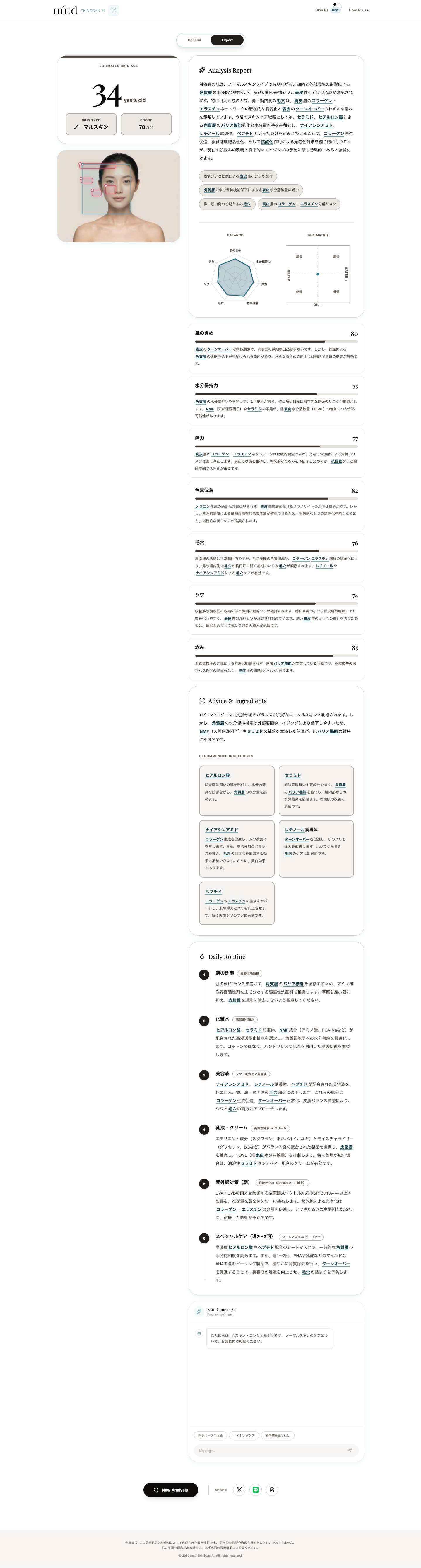 nuːd SkinScan AI 診断結果2